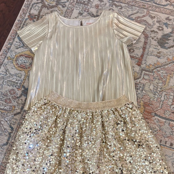 Cat & Jack Gold Sequin Kids Matching Set - Picture 1 of 8